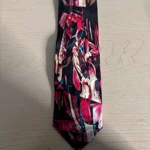 NWT COOL JAZZ Silk Tie  Red and Brown